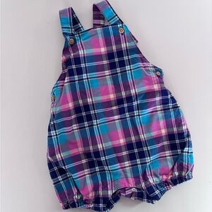 Vibrant Plaid Kids Overalls